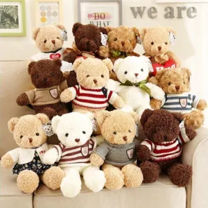 Plush Teddy Bear Stuffed Animal Toy Cute Soft Wearable Sweater Teddy Doll Birthday Wedding Party Gift For Kids