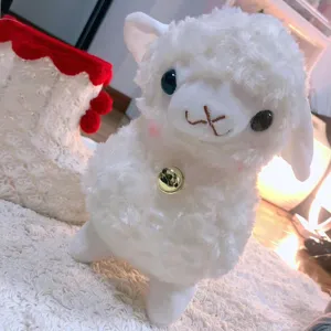 Cute Fluffy Little Lamb Plush Toy With Golden Bell Soft Stuffed Animal Doll Gift
