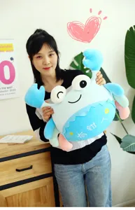 Cute blue crab plush toy cute ocean crab doll soft stuffed animal toy for kids gifts