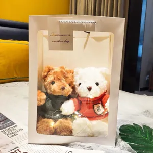 Lindo oso de peluche caja de regalo con luces, ideal para el día de San Valentín y amigos.