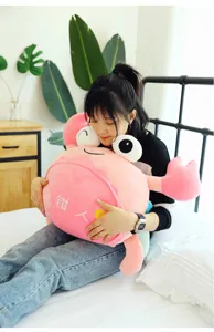 Cute pink crab plush toy soft pillow cute stuffed animal doll for kids gift home decor