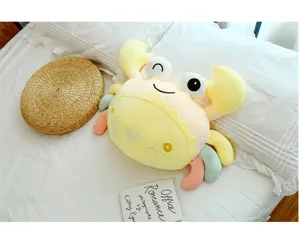 Cute crab plush toy soft stuffed animal pillow for kids and home decor cute sea animal doll.