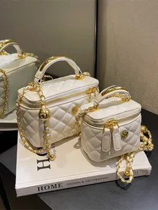 Fashion Quilted Chain Crossbody Bag Women Niche Design PU Leather Shoulder Handbag Luxury Designer Style Bucket Bag