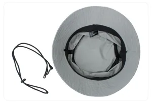 Leichter, schnelltrocknender Eimerhut Detailansicht, atmungsaktiver Outdoor Sonnenhut.