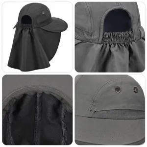 Sun protection hat with neck flap, breathable ice silk riding sunshade cap for outdoor