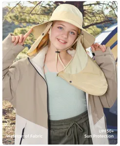 Summer breathable sun protection hat with face and neck flap for outdoor travel and fishing.
