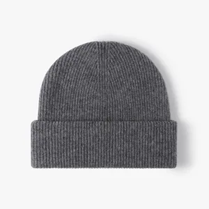 Gorro de Punto de Lana Gruesa de Invierno con Dobladillo Color Sólido Cálido Gorro de Esquí Casual Sombrero para Hombres Mujeres