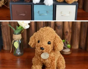 Adorable jouet en peluche bouclée marron caniche animal en peluche cadeau enfant déco
