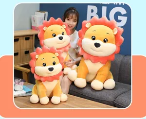 Mignon lion en peluche poupée de tournesol animal en peluche doux oreiller cadeau d'enfant décor