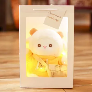 Cute sheep plush toy in gift box soft stuffed animal doll birthday present for kids girls