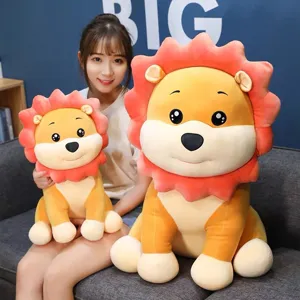 Adorable Peluche de Lion Tournesol Animal en Peluche Douce Poupée avec Oreiller Crinière Tournesol Cadeau Compagnon Enfant