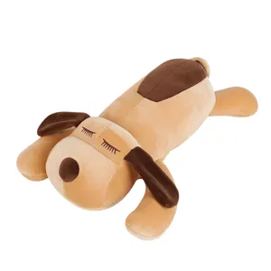 Cute Lying Dog Plush Toy Long Pillow Soft Stuffed Animal Doll Cute Animal Companion Kids Birthday Gift Home Bedroom Decor