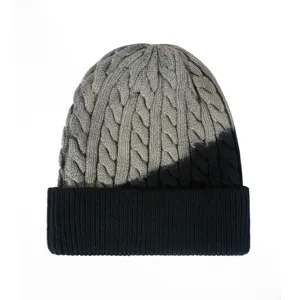 Gorro de punto degradado de invierno para mujer y hombre, gorro cálido y grueso de trenzas.