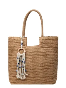 Primavera estate grande borsa shopper in paglia intrecciata donna elegante borsa tracolla spiaggia