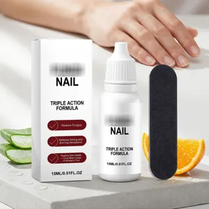 Nail care dropper solution with triple action formula, 15ml daily nail repair and maintenance care.