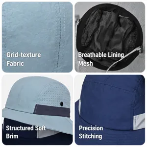 Men women outdoor sun bucket hat breathable mesh lightweight foldable sun protection hiking hat