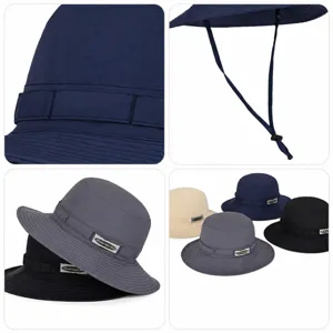 Unisex japanischer Fischerhut mit verstellbarem Kinnriemen, lässige Outdoor Anglerhut.