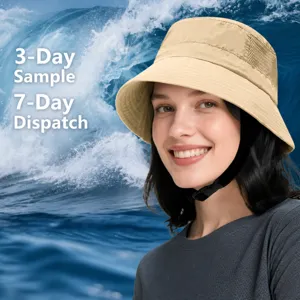 Unisex Outdoor Sun Protection Bucket Hat Waterproof Breathable Surf Hat Wide Brim Summer Hiking Fishing Cap For Men Women