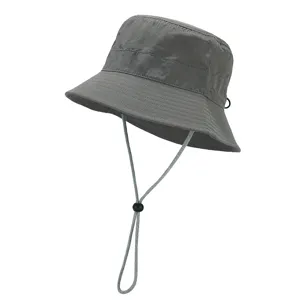 Outdoor Sonnenschutz Fischerhut Polyester Einfarbig Winddicht Wandern Angeln Lässiger Hut Für Herren Damen