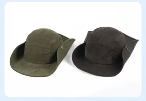 Corduroy outdoor sun protection hat wide brim windproof cap detail view product new.