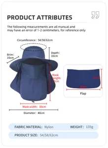 Breathable full face sun protection fishing hat for outdoor hiking, lightweight and adjustable size.