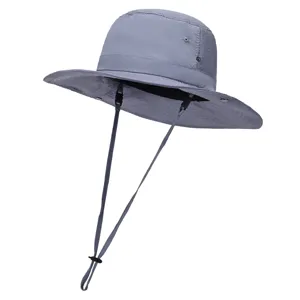 Outdoor Sun Protection Bucket Hat Wide Brim Quick Drying Hiking Cap For Men Women Casual Solid Color Fishing Hat