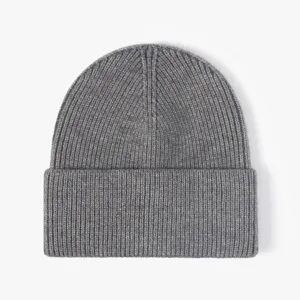 Bonnet en Tricot Chaud d'Hiver pour Femme Couleur Unie Acrylique Doux Skull Cap Extérieur Coupe-vent Bonnet de Ski