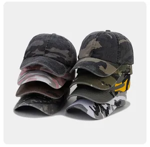 Klassische gewaschene Baumwoll-Camouflage-Baseballkappe für tolle Outdoor-Aktivitäten.
