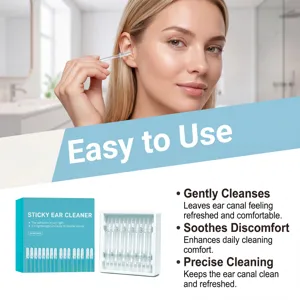 Sticky ear cleaner tool with soft flexible tips for gentle and safe ear wax removal.