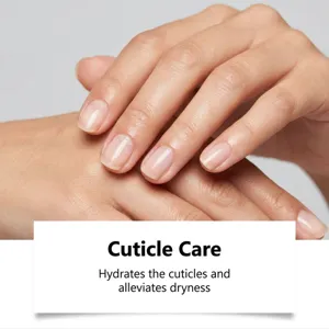 Close up of hands showing nourished nails and hydrated cuticles for daily care routines.