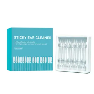 Portable sticky ear cleaner with 24 patches, comfortable gentle earwax removal tool set.