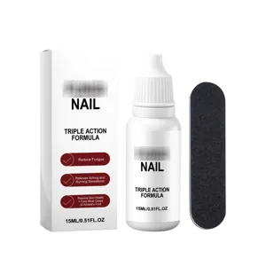 Nail care liquid triple action formula with nail file for daily repair and healthy nails.