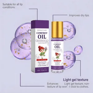 Olio di consolida roll-on labbra 10ml, idratante e lenitivo per le labbra secche e curato.