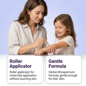 Applicatore a rullo con estratto di lithospermum per la pelle dei bambini e cura idratante.