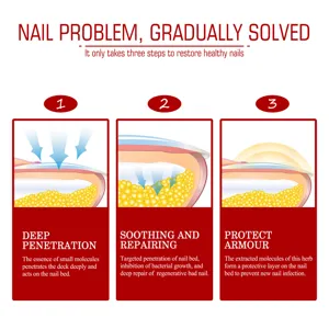 Nail care oil detail diagram showing three-step deep penetration, repair and protective nail care.