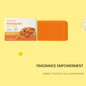 OCEAURA savon de lait de chèvre au kaki 100g savon corporel nettoyant et hydratant intense