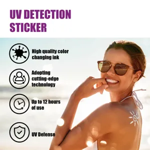 Autocollant de détection UV pour la protection solaire extérieure, patch respirant et durable.