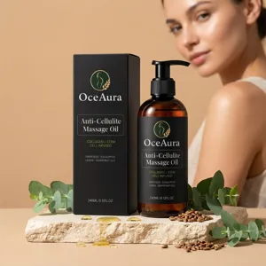 OceAura Huile de Massage Anti-Cellulite Infusée au Collagène et aux Cellules Souches Végétales Hydratant Corporel