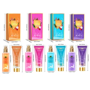 Jaysuing Kerst Lichaamsverzorging Set, Geurspray en Bodylotion Cadeaubox met 4 Kleuren.