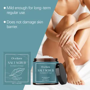 OceAura Gommage Corps Sel de Mer avec Eucalyptus et Sauge, soin exfoliant doux pot 114g.