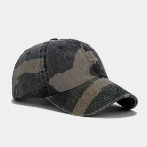 Unisex Gewaschene Baumwolle Camouflage Baseballkappe Outdoor Taktische Verwwischte Dad Hat Sonnenschutz