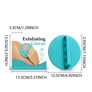 Brosse de douche exfoliante en silicone avec poignee pour un nettoyage et un massage doux.