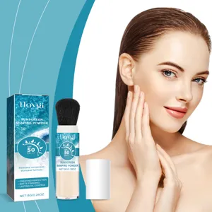 Hoygi poudrier solaire mineral avec pinceau SPF50 PA+++ finition mate produit cosmetique