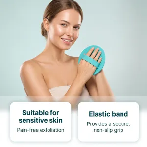 Détail de la brosse exfoliante corps en silicone avec texture douce pour le bain quotidien.