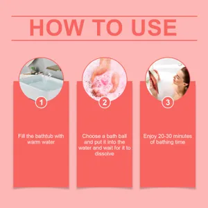 Guía de uso paso a paso para bombas de baño perfumadas de colores para momentos de relax.