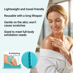 Gant de bain exfoliant en silicone pour un gommage corporel doux et un nettoyage quotidien.