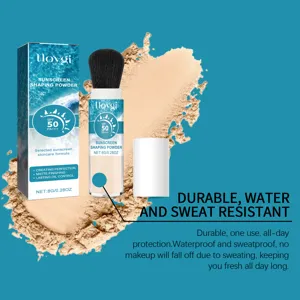 Hoygi poudres solaires minérales façonnantes avec pinceau SPF 50 PA+++ applicateur 8g