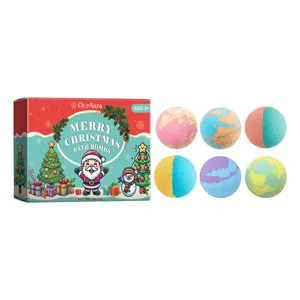 Set de bombas de baño navideñas con burbujas coloridas para relajación y spa en casa