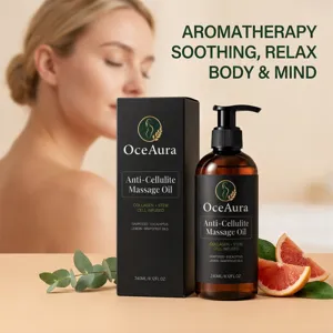 OceAura Huile de Massage Corporelle Anti-Cellulite 340ml aux extraits botaniques pour la peau.