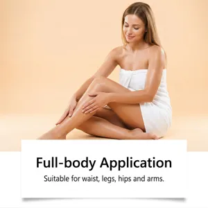 Huile de massage corporelle pour application complète, soin doux pour taille, jambes et bras.